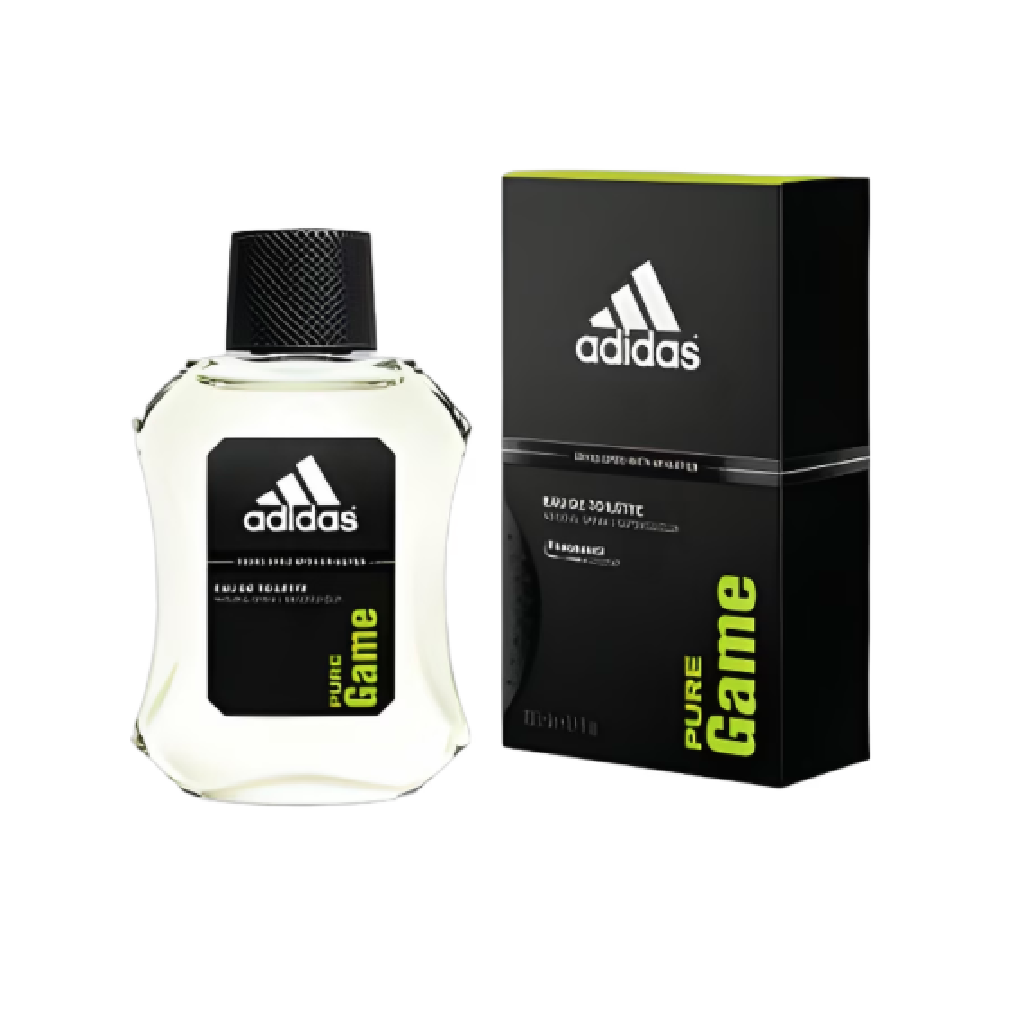 Adidas Pure Game for men perfume bottle and box, available at Diziac Fragrance Studio,  Jane Finch Mall, North York.