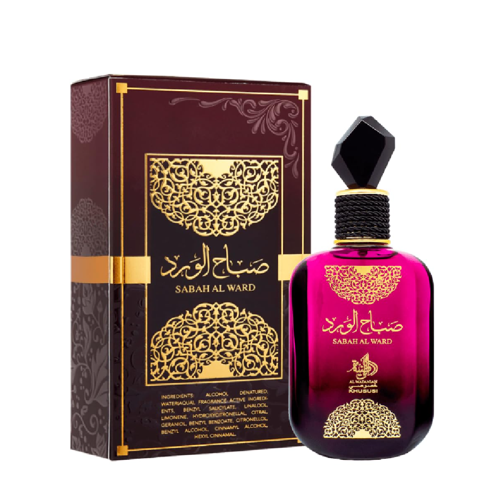 Al Wataniah Sabah Al Ward for women perfume bottle and box, inspired by YSL Libre, available at Diziac Fragrance Studio,  Jane Finch Mall, North York.