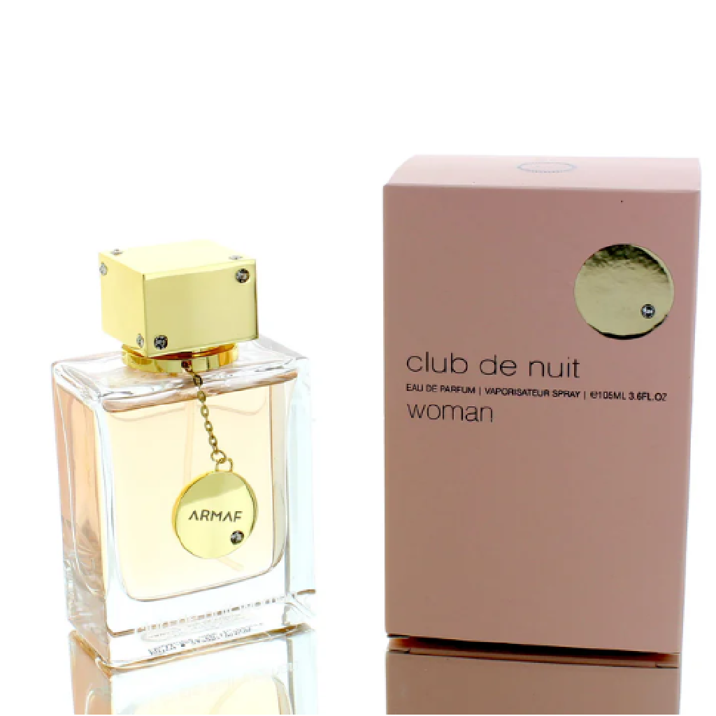 Armaf Club de Nuit Woman eau de parfum bottle and packaging on a white background