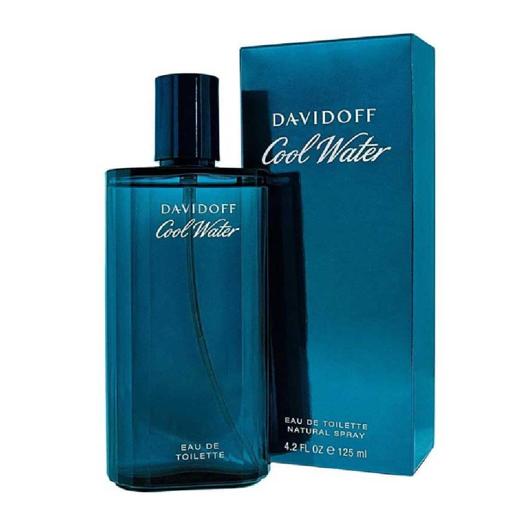 Davidoff Cool Water perfume bottle and packaging on a white background
