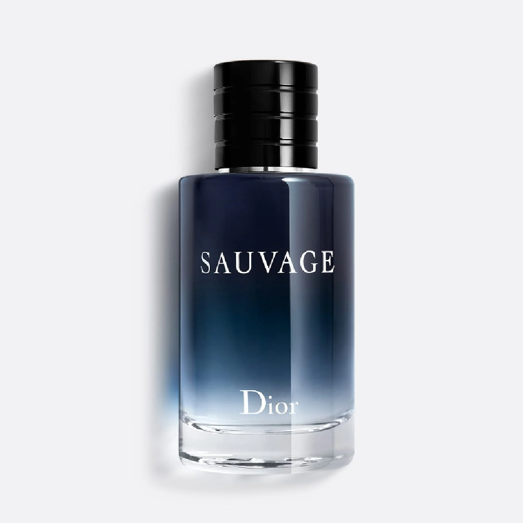 Dior Sauvage perfume bottle on a light gray background