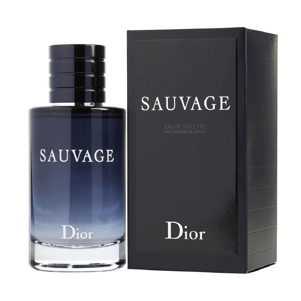 Dior Sauvage perfume bottle and packaging on a white background
