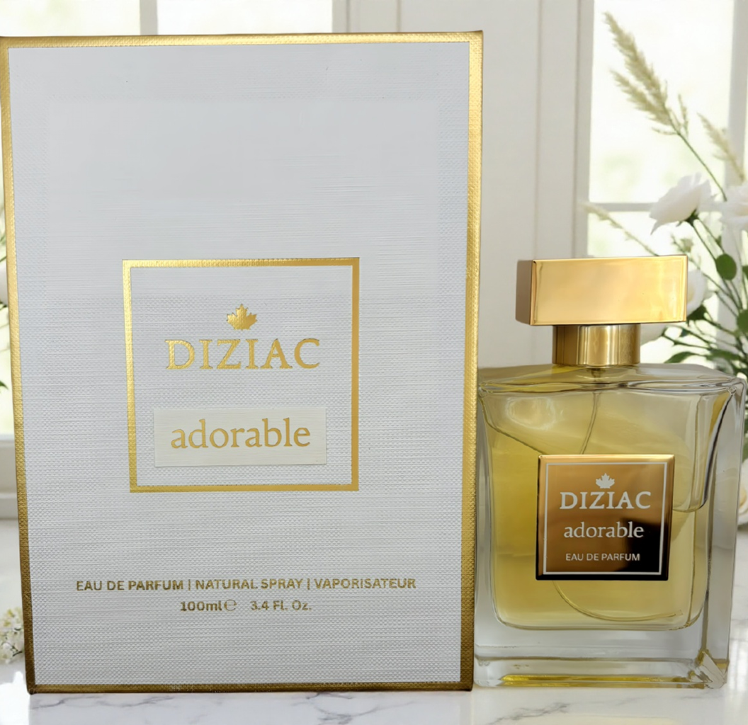 Diziac Adorable fragrance, inspired by Dior J'Adore, available at Diziac Fragrance Studio,  Jane Finch Mall, North York.