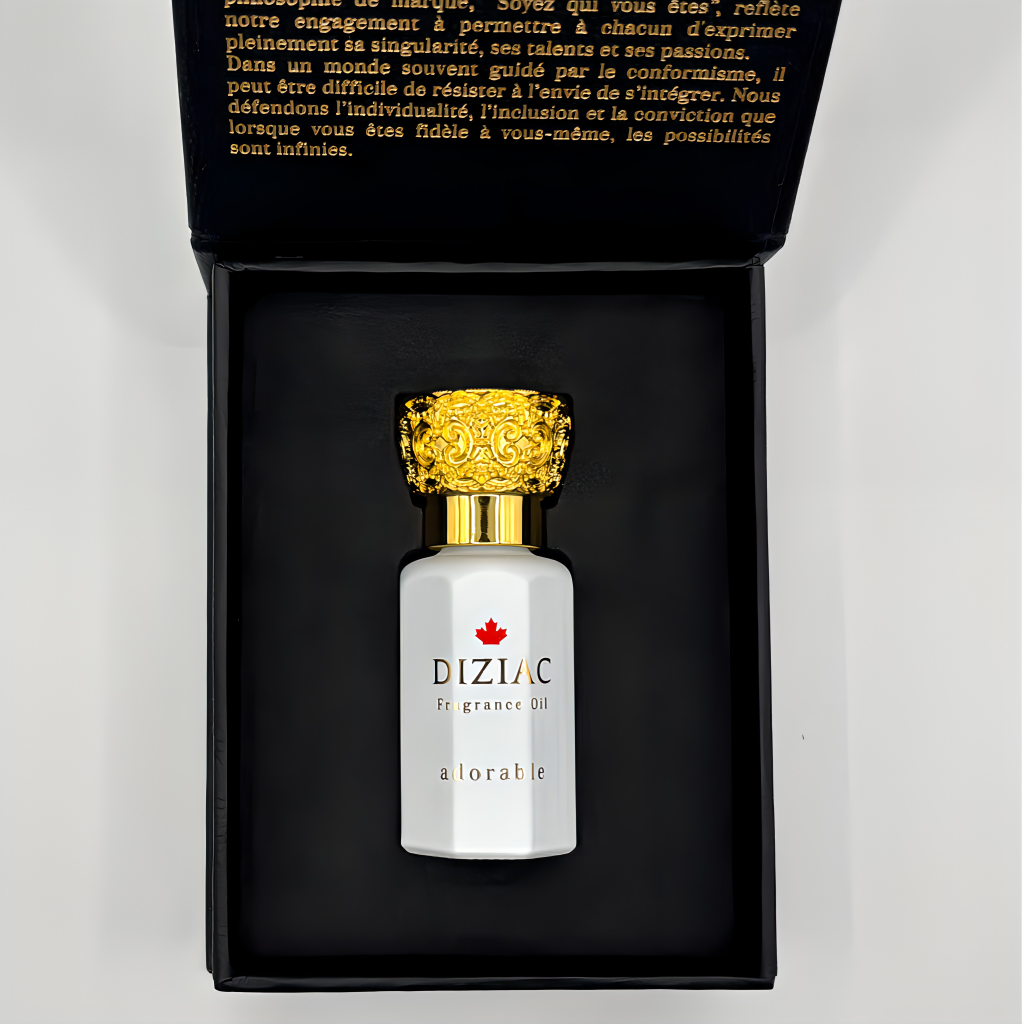 Diziac Adorable perfume oil bottle, inspired by Dior J'adore, available at Diziac Fragrance Studio,  Jane Finch Mall, North York.