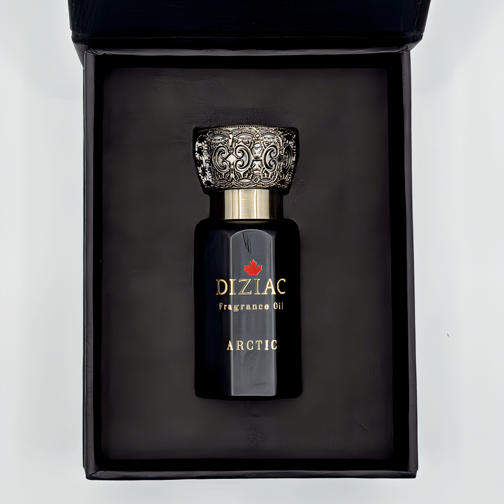 Diziac Arctic perfume oil bottle, inspired by Bleu de Chanel, available at Diziac Fragrance Studio,  Jane Finch Mall, North York.