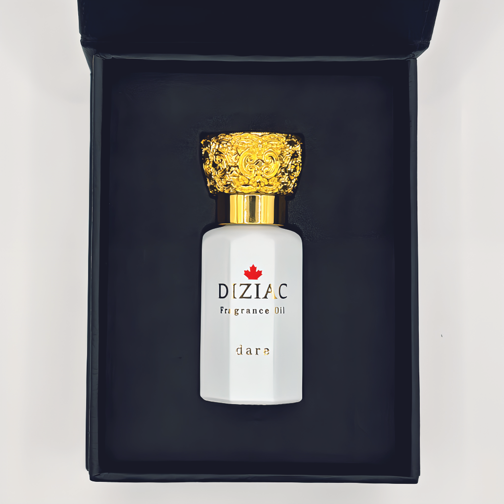 Diziac Dare perfume oil bottle, inspired by Chanel Chance Eau Fraiche, available at Diziac Fragrance Studio,  Jane Finch Mall, North York.
