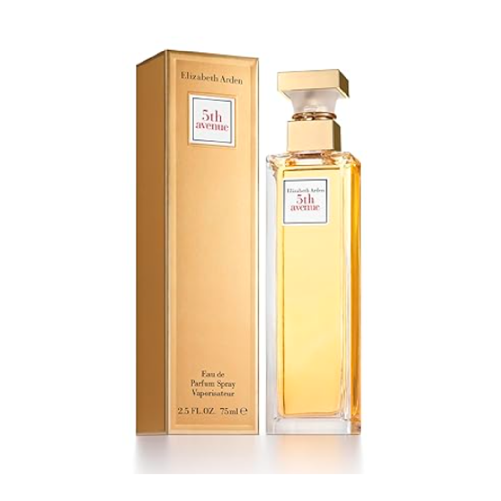 Elizabeth Arden 5th Avenue for women perfume bottle and box, available at Diziac Fragrance Studio,  Jane Finch Mall, North York.