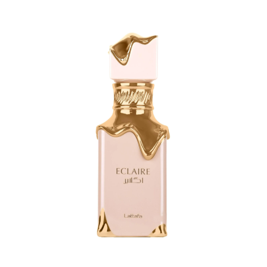 Lattafa Eclaire for women perfume bottle, inspired by Bianco Latte, available at Diziac Fragrance Studio,  Jane Finch Mall, North York.