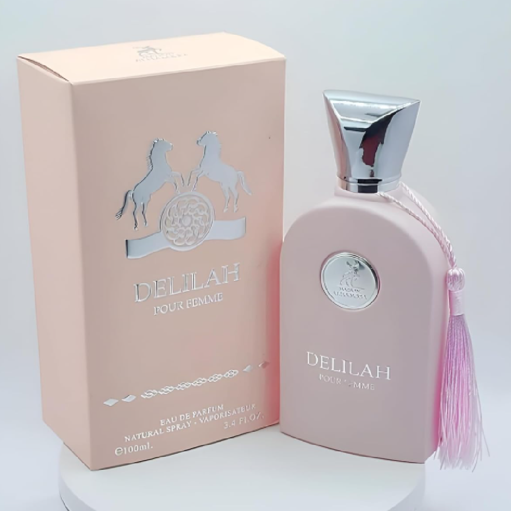 Maison Alhambra Delilah for women perfume bottle and box, inspired by Parfums de Marly Delina, available at Diziac Fragrance Studio,  Jane Finch Mall, North York.