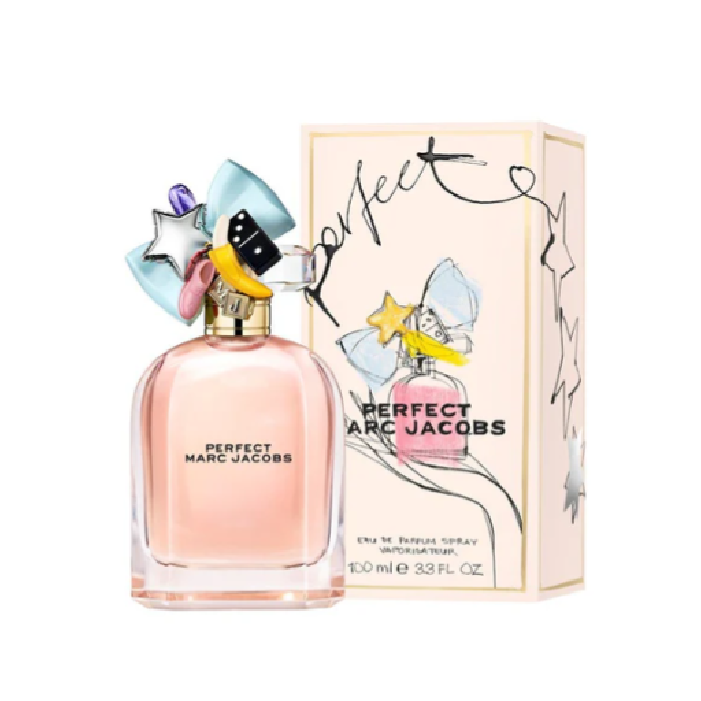 Marc Jacobs Perfect EDP perfume for women bottle and box, available at Diziac Fragrance Studio,  Jane Finch Mall, North York.