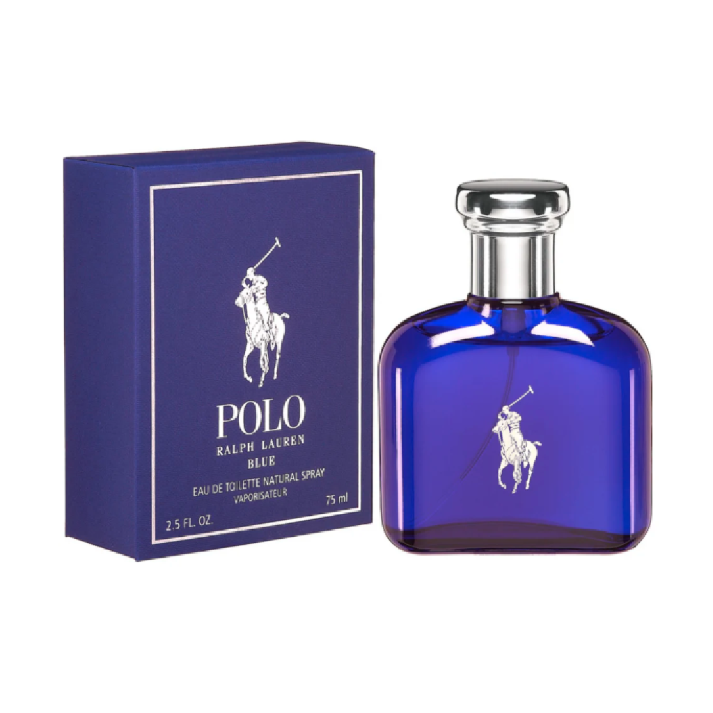 Ralph Lauren Polo Blue edt for men perfume bottle and box, available at Diziac Fragrance Studio,  Jane Finch Mall, North York.